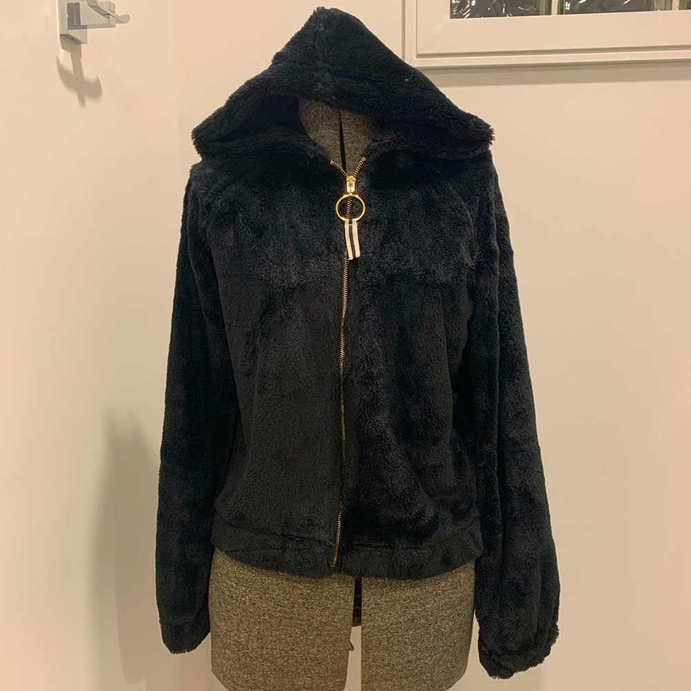 Black fuzzy hoodie